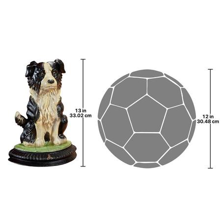 Design Toscano Border Collie Dog Foundry Cast Iron Doorstop Statue SP408